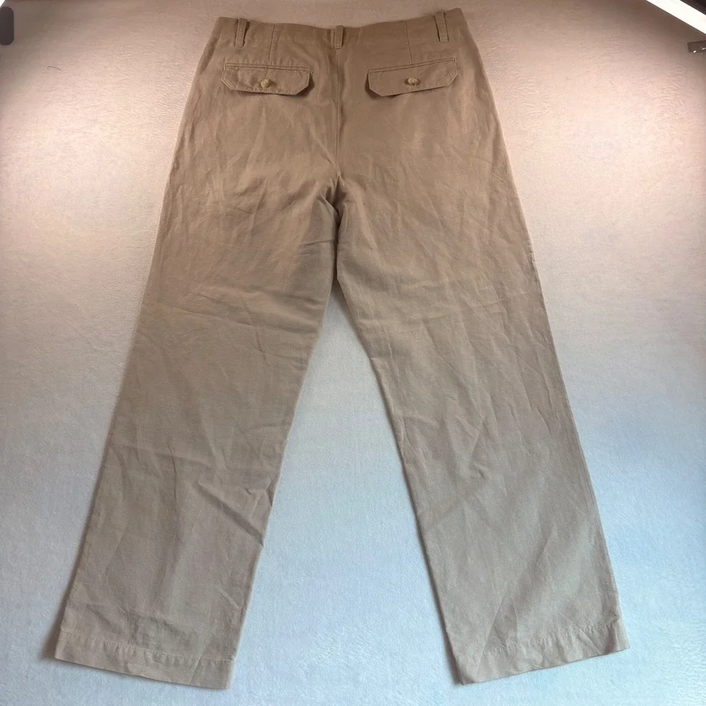 Banana Republic Mens Modern Relaxed Fit Linen Cotton Chinos Tan Khaki 32/30